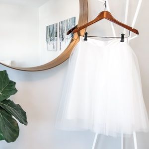 White Tulle Skirt - 22” Length